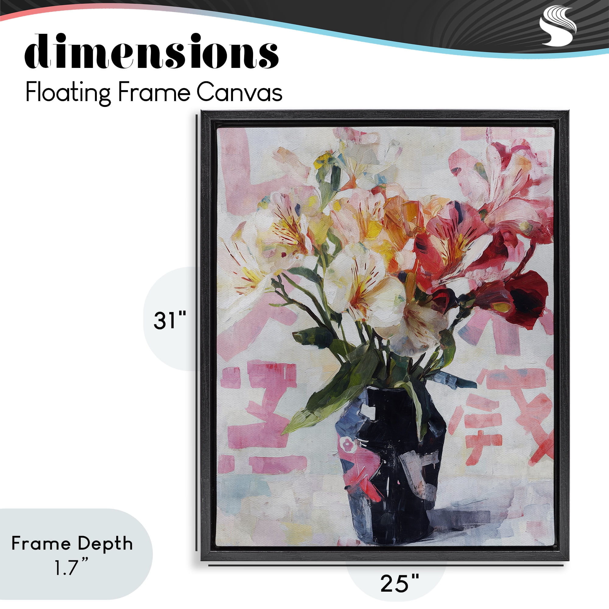 Stupell Industries Zen Blooms Bouquet Black Framed Floater Canvas Wall Art, design by Svetlana Aleynikova