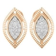 thumbnail image 4 of Dazzlingrock Collection Round White Diamond Marquise Shape Pushback Stud Earrings for Women (0.10 ctw, Color I-J, Clarity I1-I2) in 14K Rose Gold, 4 of 6