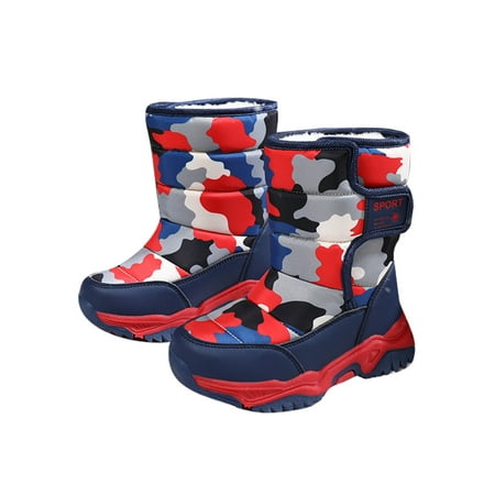 

SIMANLAN Boys Snow Boots Girls Winter Boots Waterproof Cold Weather Shoes (Little Kid/Big Kid) Red 2Y