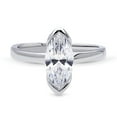 thumbnail image 2 of BERRICLE Sterling Silver Solitaire Wedding Engagement Rings 1.6 Carat Half Bezel Set Marquise Cut Cubic Zirconia CZ Ring for Women, Rhodium Plated Size 6, 2 of 6