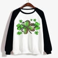 thumbnail image 4 of St. Patrick's Day Shirts for Women Crew Neck Casual Long Sleeve Patchwork Funny Printed Pullover Tops Sweatshirts(Black,M), 4 of 5