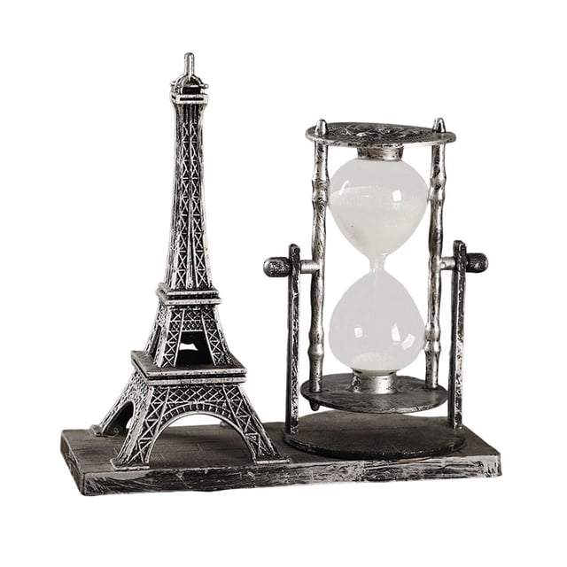 Moyic Centro de con temporizador de arena y reloj de arena con torre de hierro para cocina de escritorio Decoración del hogar