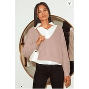 Lulus Feel It Still Taupe Knit Sweater Size Small: S/Taupe