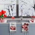 thumbnail image 5 of Plaid Roses Flowers Love Hearts Eucalyptus Leaves Valentine’s Day Kitchen Towels Dish Towels 18x26 Inch Home Kitchen Decorations Hand Towels Set of 2 Drying Dishcloth, 5 of 7