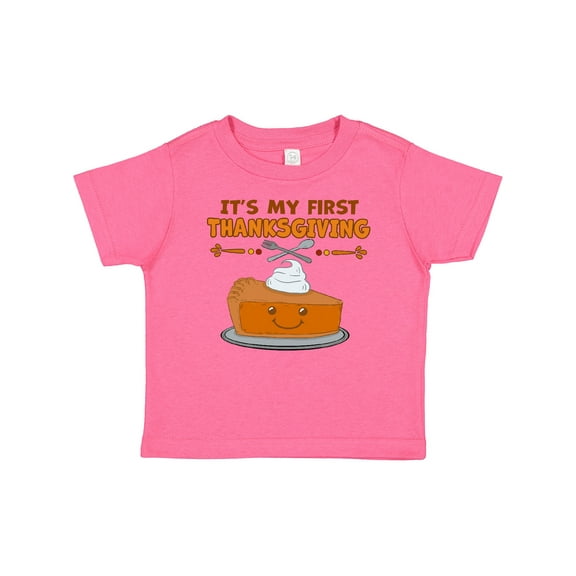 Inktastic It's My 1st Thanksgiving with Cute Smiling Pumpkin Pie Boys or Girls Baby T-Shirt