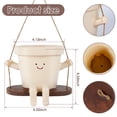 thumbnail image 2 of Swing Face Planter Pot, Resin Hanging Flower Pot for Succulents, Cute Smiling Face Decorative Planter for Indoor Outdoor Garden Decor, 5.3x4.1x4.3 inch, 2 of 9
