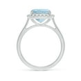 thumbnail image 2 of Angara Natural 2.7 Ct. Aquamarine with Diamond Halo Ring in 14K White Gold for Women (Ring Size: 11), 2 of 9