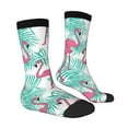 thumbnail image 2 of Goofa Flamingo Printed Men's Crew Socks, Soft Durable Breathable Moisture-Wicking with Odor Control Cotton socks, 2 of 9