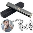 thumbnail image 5 of BLEEUS 24 Holes Portable Harmonica C Key Standard Harmonica Party Favors (Black) Musical Instruments Supplies (Black), 5 of 9