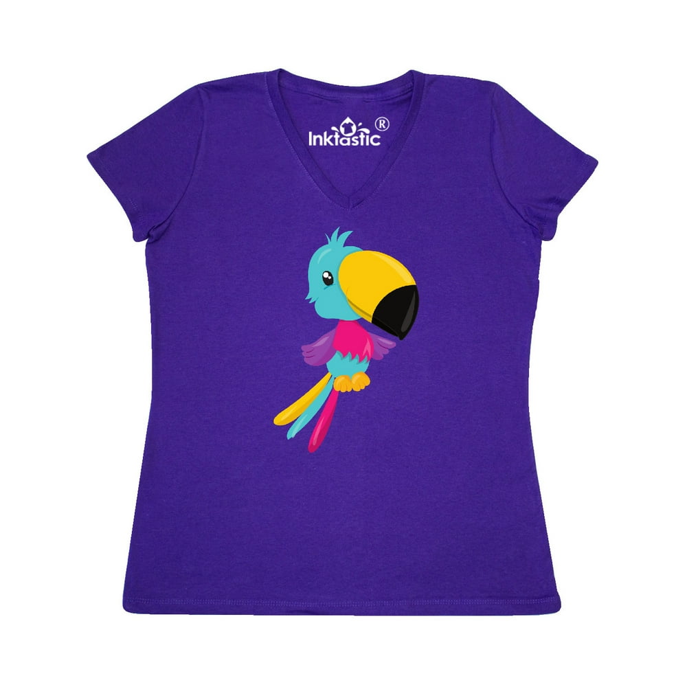 INKtastic - Colorful Parrot, Tropical Bird, Tropical Parrot Women's V ...