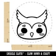 thumbnail image 2 of Charming Kawaii Chibi Owl Face Blushing Cheeks Great Horned Self-Inking Rubber Stamp Ink Stamper - Purple Ink - Medium 1 Inch, 2 of 7