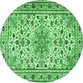 thumbnail image 1 of Ahgly Company Indoor Round Persian Emerald Green Traditional Area Rugs, 5' Round, 1 of 4