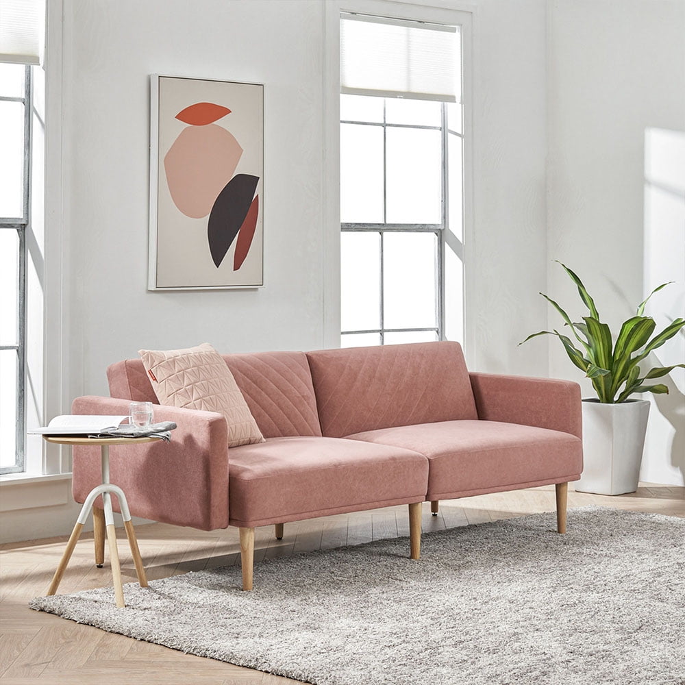 Kepooman 78" Mid-Century Modern Velvet Tufted Sofa Bed for Small Space Living Room Home Office, Dusty Pink Kepooman 78" Mid-Century Modern Velvet Tufted Sofa Bed for Small Space Living Room Home Office, Dusty Pink