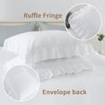 thumbnail image 5 of White Ruffled Duvet Cover Twin, 2PCS Soft Washed Microfiber Vintage French Country Duvet Cover Set for Kids Girls, White, 5 of 9