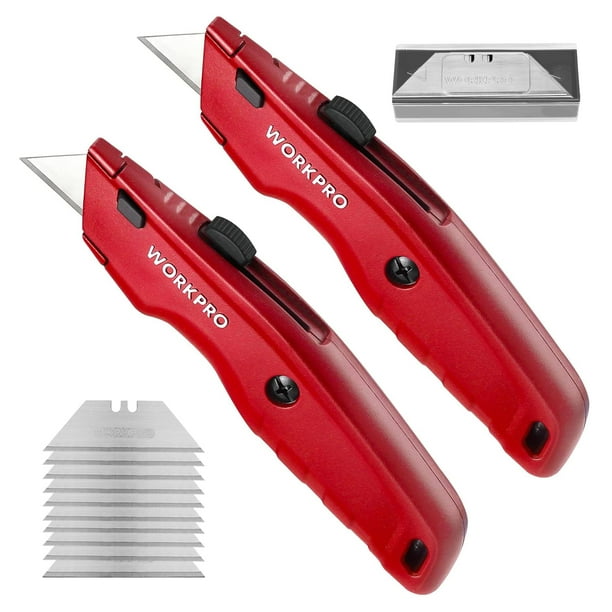 Navaja multiusos WORKPRO Premium retráctil con 10 hojas