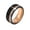 8MM, variant on Men's Tungsten Carbide 6mm Classic Rose Gold Line Grooved Wedding Ring Black and Silver Matte Brushed Comfort Fit Beveled Edges Size 11