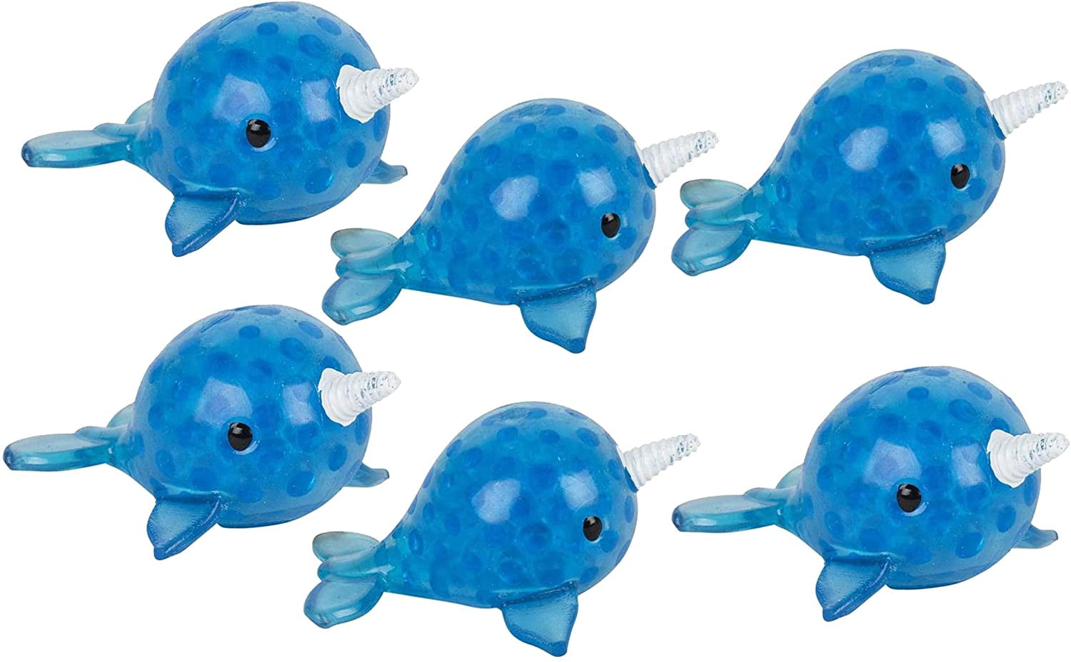 Set of 6 Sticky Narwhal Glob Target Balls Throw and Sticks to Ceiling or Wall Slowly Falls