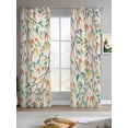 thumbnail image 2 of Teal Orange Eucalyptus Sheer Curtains 63 Inch Length 2 Panels Set for Living Room/Bedroom, Spring Botanical Leaves Kitchen Curtains Grommet Semi-Sheer Curtains Drapes Window Treatments 42"x63"x2, 2 of 7
