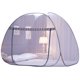 thumbnail image 1 of Cateissary Domo de cortina de cama con dosel individual doble para colgar en el techo con mosquitera Juegos de cama gris 150x200cm, 1 of 6