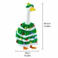 thumbnail image 4 of Porch Goose Outfit Christmas Tree Tiered Green Cape With Red Bow Colorful Pom Poms And Matching Star Hat For Outdoor Holiday Front Yard Decor, 4 of 7