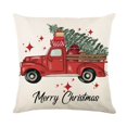 thumbnail image 5 of Funda de almohada de lino con diseño de Feliz Navidad, 45 x 45 cm, decoración navideña de invierno para el hogar, funda de cojín con diseño de árbol y ciervo para sofá, 5 of 5
