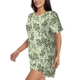 thumbnail image 2 of Wukai Green Snake Women's Pajama Set,Short-Sleeve Top and Shorts with Elastic Waistband and Pockets for Loungewear, Yoga, and Casual Wear-, 2 of 8
