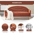 thumbnail image 2 of Zanmintaobo 63.8" Mid-Century Modern Loveseat,Tufted Rainbow Back Linen Upholstered Small Couch for Living Room & Apartment,700 LBS Capacity,Ocher, 2 of 8