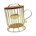 thumbnail image 2 of Luzkey Coffee Pod Holder Cup Storage Rustic Round Modern with Wooden Lid Cage Storage Basket for Restaurant Bar Countertop Kitchen L, 2 of 8