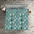 thumbnail image 3 of Ambesonne Animal Print Quilted Coverlet 3 Pcs, Cats and Dogs Species, King Size, Multicolor, 3 of 4