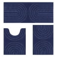 thumbnail image 6 of Vaukki Geometric Bathroom Rug Set of 3 Microfiber Soft Absorbent Non Slip Bath Rugs for Bathroom，(18"x26"+20"x47"+20"x24"，Dark Blue), 6 of 8