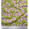 thumbnail image 1 of Soimoi Green Poly Georgette Fabric Peony Floral Print Fabric by Yard 42 Inch Wide, 1 of 1
