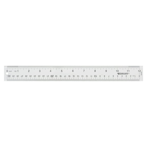 Clear Flexible Acrylic Ruler, Standard/metric, 12" Long, Clear | Bundle of 5 Each