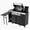 4 Burner Black, variant on Brand Man 4-Burner Outdoor Gas Kitchen Grill Island with Side Burner, BBQ Station with Storage Cabinets and Fold-out Prep Table, LPG/NG Convertible