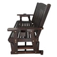 thumbnail image 4 of Innovaze Wooden Patio Glider Bench, with Cup Holders, High Back and Deep Contoured Seat, Solid Fir Wood, Heavy Duty 800 LBS,for Outdoor Porch (Deep Brown, 2-Seater), 4 of 8