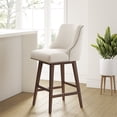 thumbnail image 2 of Kuka Home 30"H Swivel Modern Fabric Barstool in Off white, 2 of 11