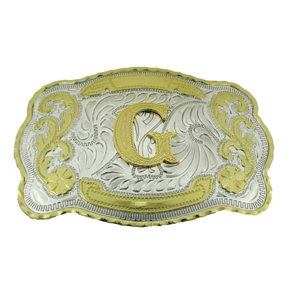 Initial G Belt Buckle Letter G alphabet G Western Cowboy cowgirl rodeo Men Big