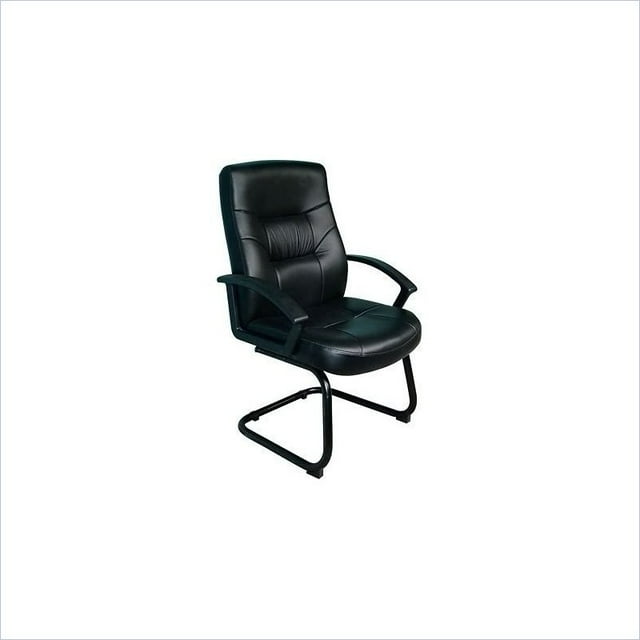 Boss Office Products Chaise d'Invité en Cuir Noir à Base en Porte-à-Faux