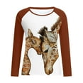 thumbnail image 4 of Fesfesfes Clearance Women's Giraffe Print Sweatshirt Crewneck Pullover Tops Long Sleeve Raglan Tops, 4 of 4