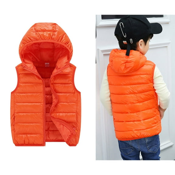Girls Puffer Vest Girls Vest Hoodie Vest Zipper Up Down Coats Teen Winter Jacket for Teen 12-15 Years