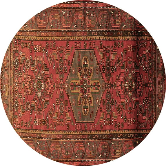 Ahgly Company Indoor Round Persian Brown Traditional Area Rugs, 4' Round
