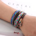 thumbnail image 2 of Pulsera con hebilla multicolor de aleación con patrón de hojas envueltas tejidas vintage, joyería (negro), 2 of 3