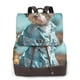 thumbnail image 1 of Disketp Stylish Dog in Denim Outfit Mochila de Cuero para Mujer, Bolso de Espalda Antirrobo con Estilo para Viaje, Trabajo y Uso Diario, 1 of 4