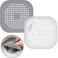 thumbnail image 2 of 2 piezas de filtro de silicona para fregadero, filtro de drenaje de ducha, recogedor de pelo, protectores de drenaje de silicona con ventosa para fregadero de cocina, baño, gris y blanco Zhivalor  MZQ-1324, 2 of 7