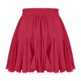 thumbnail image 6 of miqiqism Women Flowy Short Skirts High Waisted Fashion Versatile Stretchy Flared Dress Lady Casual Mini Skater Skirt with Pockets,01_Hot Pink,Large, 6 of 6