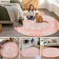 thumbnail image 6 of 3ft Washable Round Rug, Retro Ethnic Non-Slip Circle Area Rug for Bedroom Bedside, Tribal Boho Soft Indoor Floor Mat for Home Decor, 6 of 9