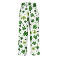 thumbnail image 5 of lcziwo Saving Sales, Cotton Linen Pants for Women 2025 St Patricks Day Plus Size Lounge Trousers Green Shamrock Clover Print Straight Pants Loose Fit Summer Beach Pants Green 4XL, 5 of 6