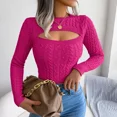 thumbnail image 5 of Suéter de manga larga con giro hueco de moda europea y estadounidense de otoño invierno 2024 Amazon estalló en ropa de mujer, 5 of 5