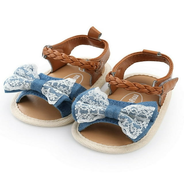 Baby Girls Summer Sandals Anti-Slip Soft Sole Ruffle Flat Shoes