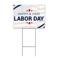 thumbnail image 1 of Happy & Free Labor Day (18" x 24") Yard Sign, Includes Metal Step Stake, 1 of 6