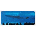 thumbnail image 1 of Shark Kitchen Mat, Japanese Aquarium Park with People Silhouettes Watching Underwater Life Hobby Image, Plush Decorative Kitchen Mat with Non Slip Backing, 47" X 19", Blue Black, by Ambesonne, 1 of 1